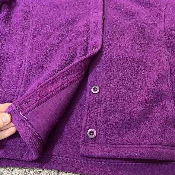 Lands' End Jacket Vintage Texture Fleece Polartec Womens Button Shacket Warm 90s - Picture 2 of 10